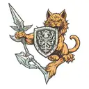 coat of arms with battle cat from he-man and swift wing from Shira tattoo design idea