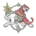 coat of arms with battle cat from he-man and swift wing from Shira tattoo design idea