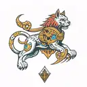 coat of arms with battle cat from he-man and swift wing from Shira tattoo design idea