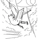 A detailed sketch of Icarus falling from the sky with wings melting tattoo design idea