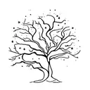 oak tree with the night sky with Orion constellation  tattoo design idea