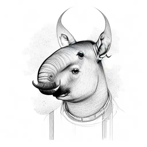 tapir tattoo design idea