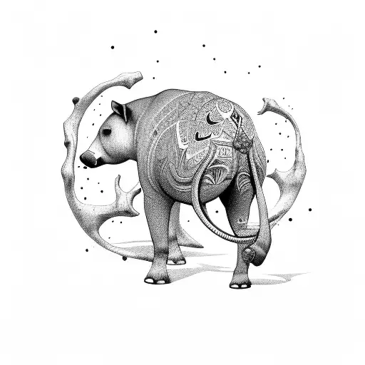 tapir tattoo design idea
