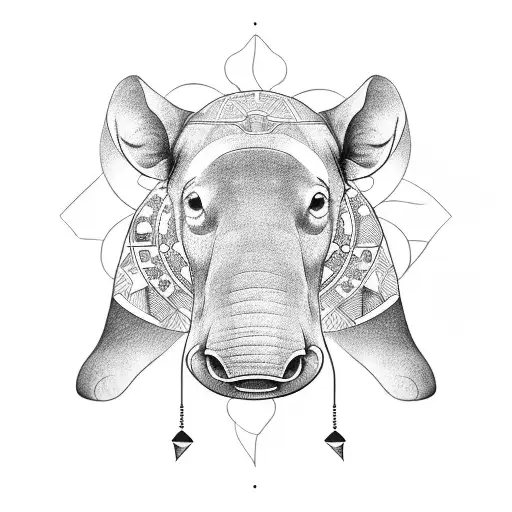 tapir tattoo design idea