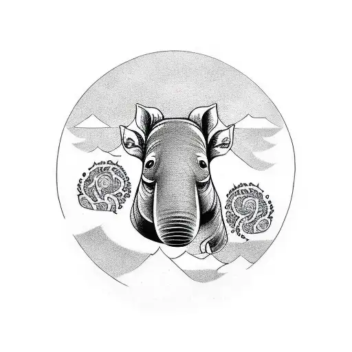 tapir tattoo design idea