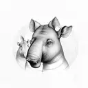 tapir tattoo design idea