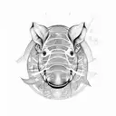 tapir tattoo design idea