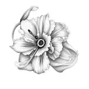 lily daffodil poppy marigold tattoo design idea