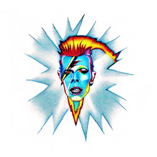 david bowie Ziggy Stardust lightning bolt symbol tattoo design idea