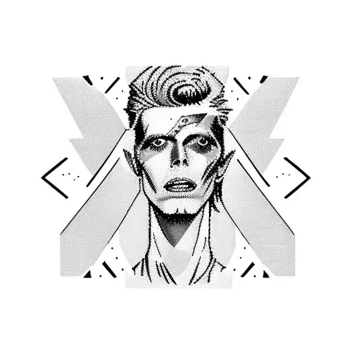 David Bowie inspired lightnight bolt tattoo design idea