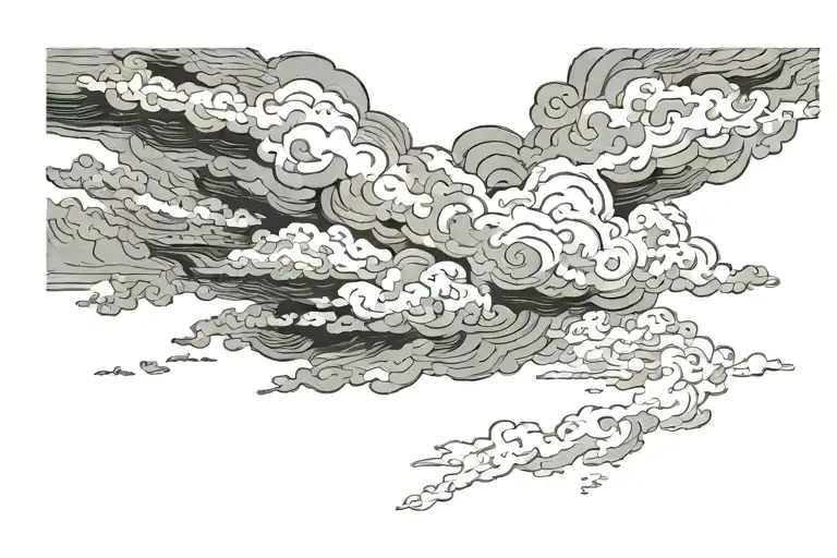 dark clouds tattoo design idea