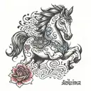 Leeh, Mother name "Adelina", I'm year of the horse tattoo design idea