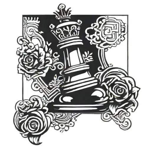 king chess piece tattoo design idea