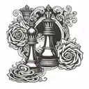 king chess piece tattoo design idea