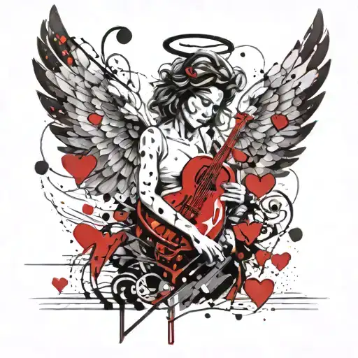 angel music broken heart prayers   tattoo design idea