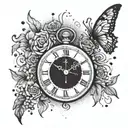 maybe time running out is a gift tattoo design idea