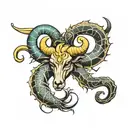 generate these five zodiac signs into one tattoo, Aries, Scorpio, Pisces, cancer, Libra tattoo design idea