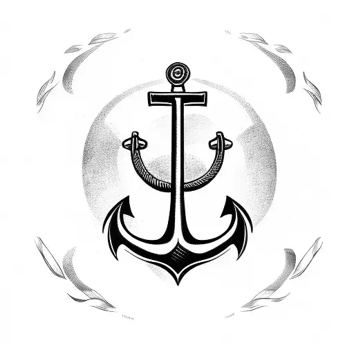 Anchor with wheel tattoo design idea