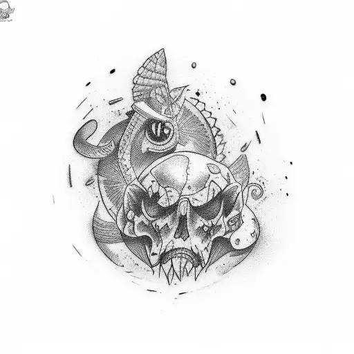 short sleeve shoulder tattoo with red highlights tattoo design idea