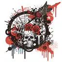 Amor Fati text with concepts of decay and renewal tattoo design idea