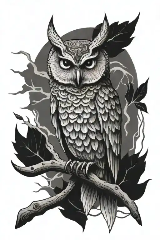 pabu appa trident owl tattoo design idea