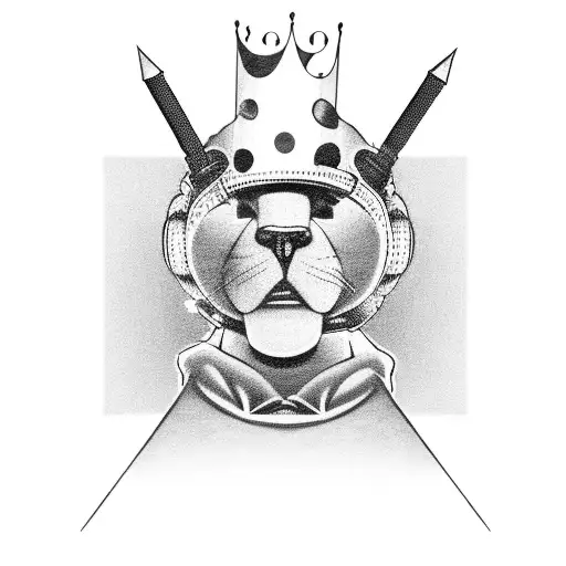 A rapper wearing boxing gloves, with a poker chip crown on their head and a microphone in hand tattoo design idea