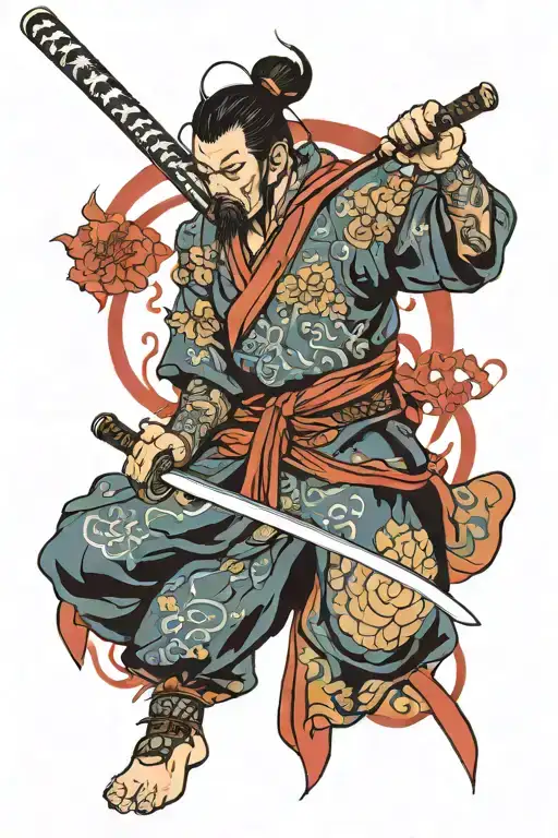 Ronin with katana tattoo design idea