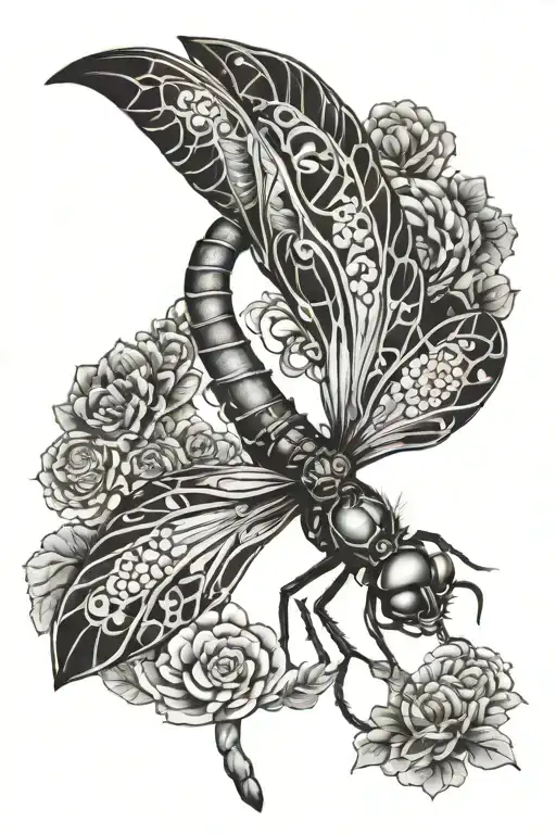 dragon-fly tattoo design idea