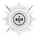 shape of the Table Mountain, sun with nuclear logo, motorbike, girl body shape, shape of south african flag  tattoo design idea