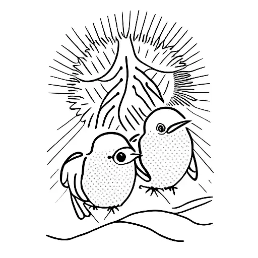 2 small robins tattoo design idea