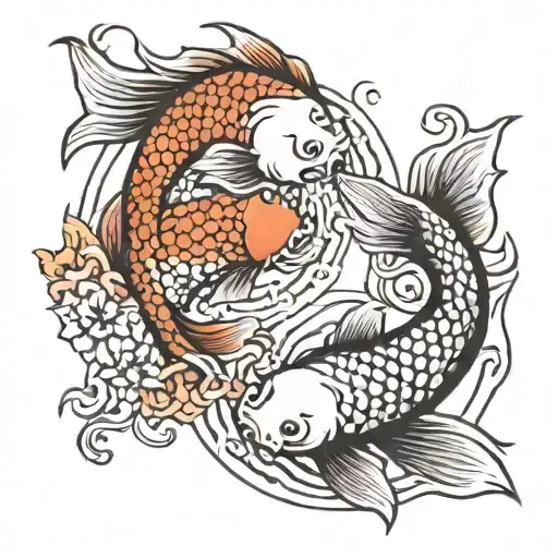 koi fish yin yang tattoo design idea