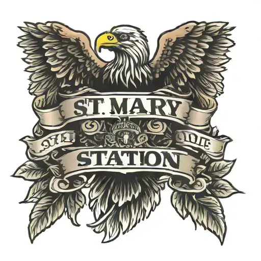 border patrol tattoo with eagle and the words St. Mary Station FLEX TEAM tattoo design idea
