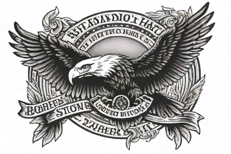 border patrol tattoo with eagle and the words St. Mary Station and FLEX TEAM tattoo design idea