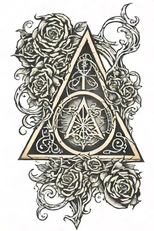 deathly hallows symbol tattoo design idea