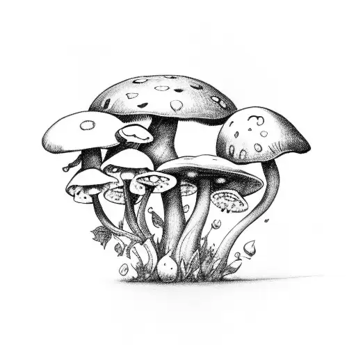 fairy with mushroom tattoo design idea