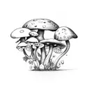 fairy with mushroom tattoo design idea