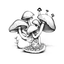 fairy with mushroom tattoo design idea