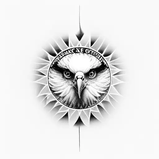 A black-grey tattoo of an eagle's eye, with a reflection of your grandfather Bob's smiling face within it, symbolizing the eternal connection and the positive impact he had on your life. tattoo design idea