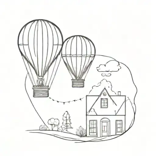 bubble hot air balloon camera cinema tattoo design idea