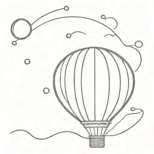 bubble in a hot air balloon tattoo design idea