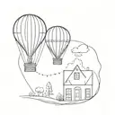 bubble hot air balloon camera cinema tattoo design idea