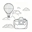 bubble hot air balloon camera cinema tattoo design idea