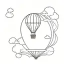 bubble in a hot air balloon tattoo design idea