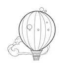 bubble in a hot air balloon tattoo design idea