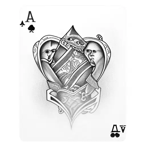 Gamble with 4 Ace's, Ace of Hearts in foreground  tattoo design idea
