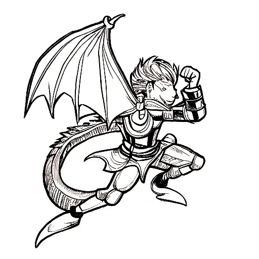 dragon raising tattoo design idea