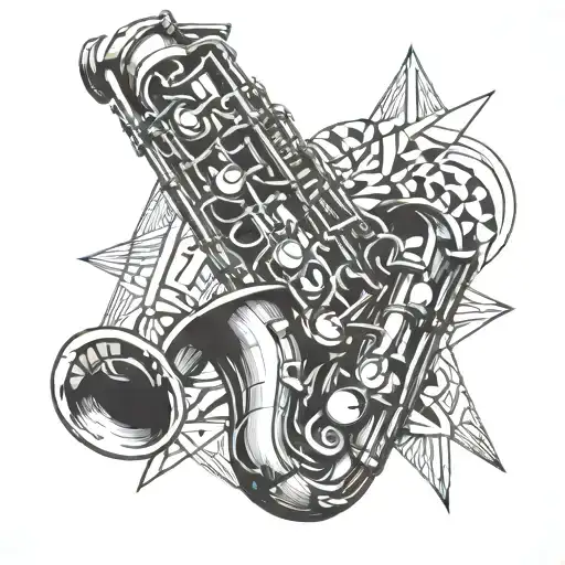 tenor saxophone  tattoo design idea