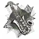 tenor saxophone  tattoo design idea