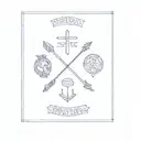 stoic virtues tattoo design idea