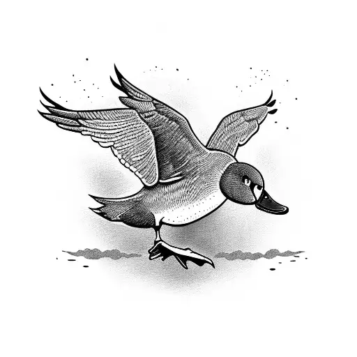 flok of ducks flying tattoo design idea